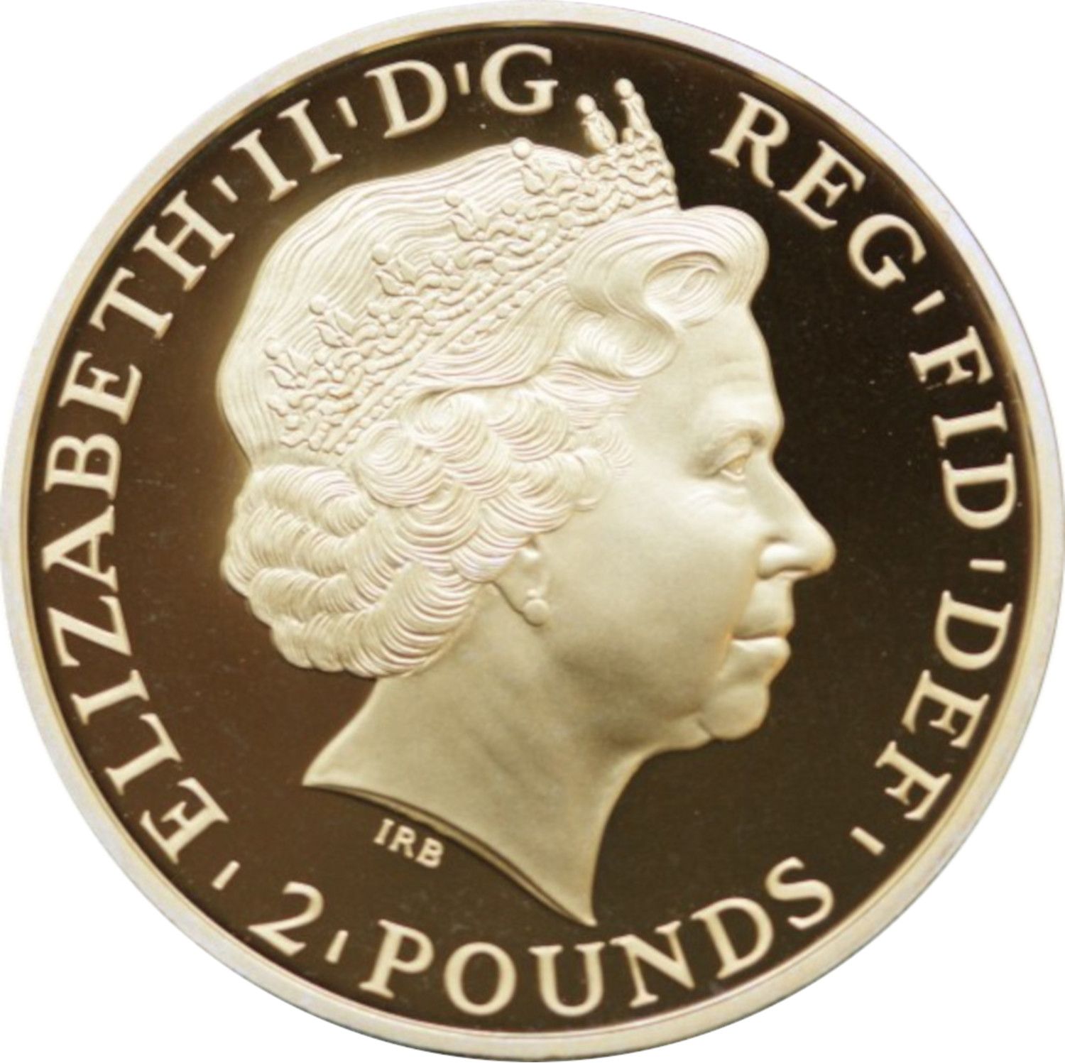2 Pounds - Elizabeth II Year of the Sheep; Gold-Plated Silver Proof obverse