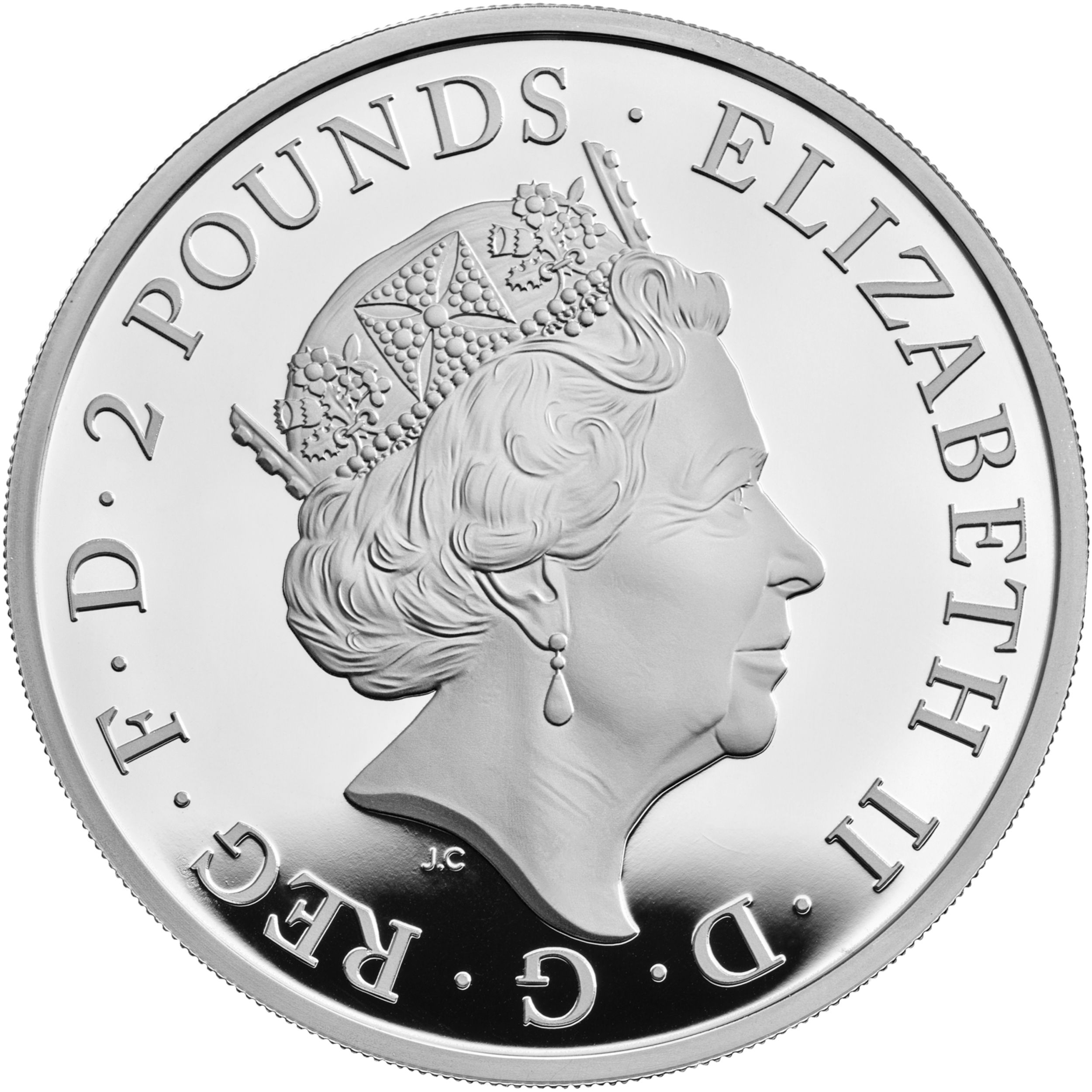 2 Pounds - Elizabeth II Year of the Tiger; Silver Proof obverse