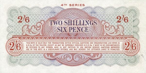 2 Shillings 6 Pence - British Armed Forces 4th series reverse