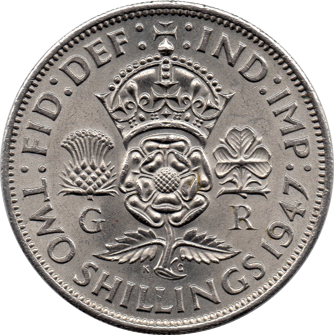2 Shillings - George VI with 'IND:IMP' reverse