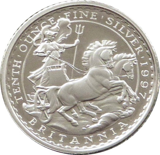 20 Pence - Elizabeth II 3rd portrait; 1/10 oz Fine Silver reverse