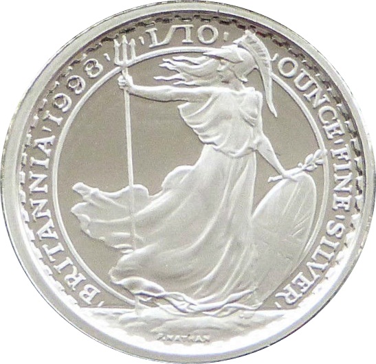 20 Pence - Elizabeth II 4th portrait; 1/10 oz Fine Silver reverse