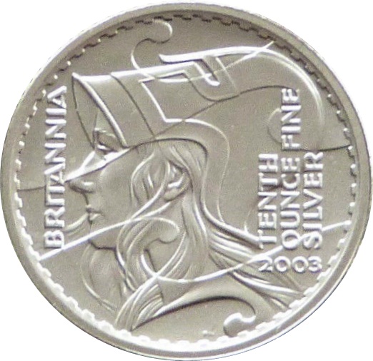 20 Pence - Elizabeth II 4th portrait; 1/10 oz Fine Silver reverse