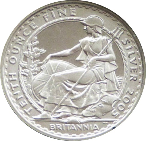20 Pence - Elizabeth II 4th portrait; 1/10 oz Fine Silver reverse
