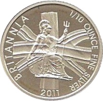 20 Pence - Elizabeth II 4th portrait; 1/10 oz Fine Silver reverse