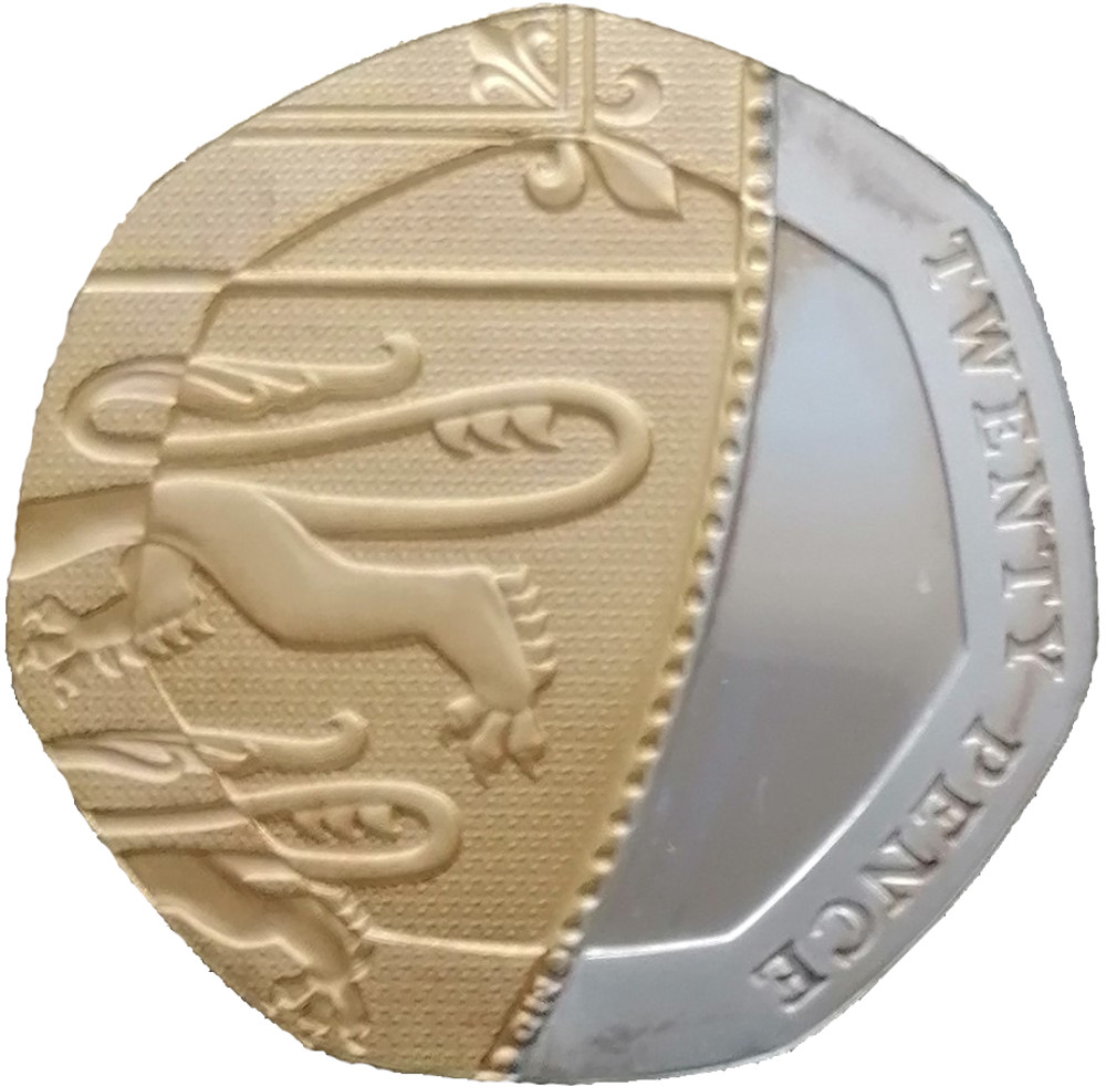 20 Pence - Elizabeth II 4th portrait; Royal Shield, Silver Proof reverse