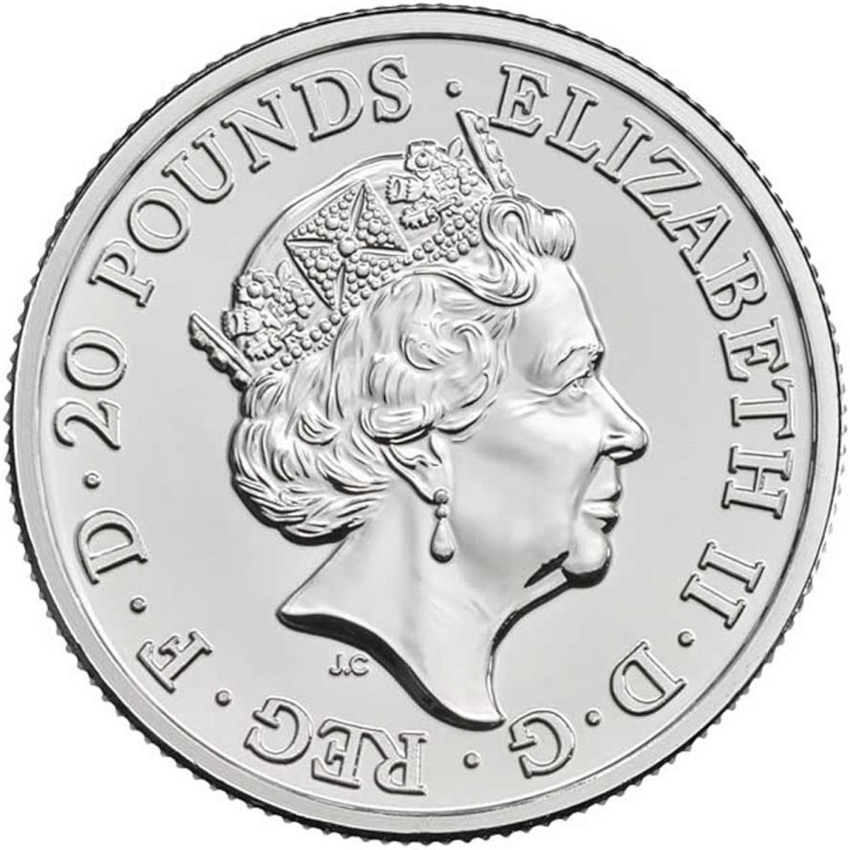 20 Pounds - Elizabeth II Christmas, The Nativity; Fine SIlver obverse