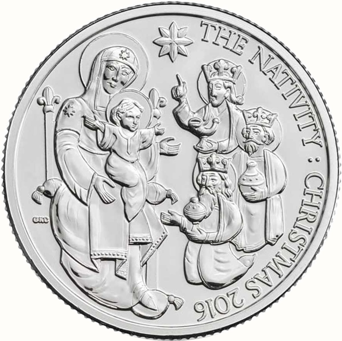 20 Pounds - Elizabeth II Christmas, The Nativity; Fine SIlver