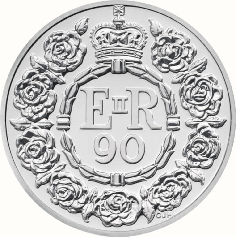 20 Pounds - Elizabeth II Queen's 90th Birthday; Fine Silver