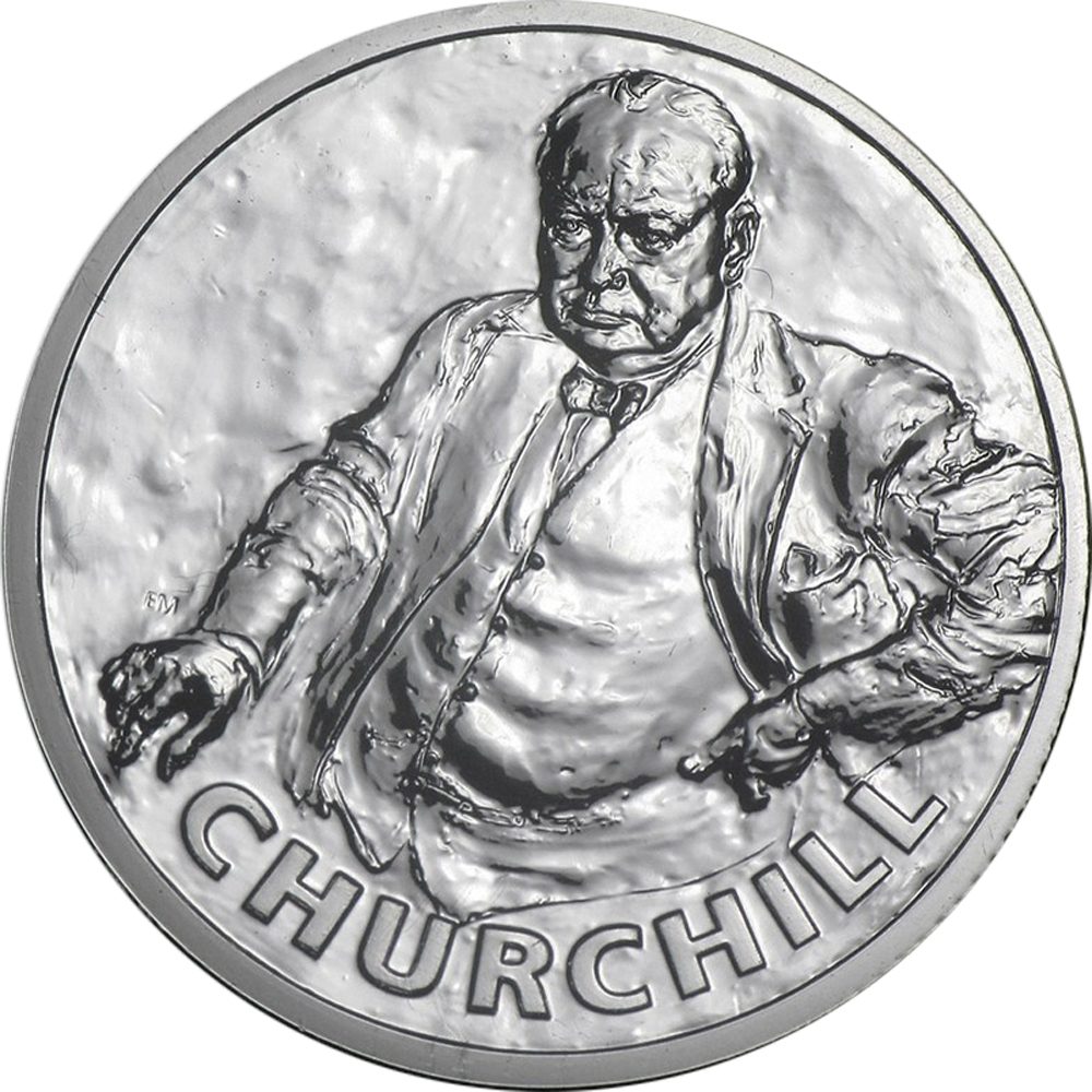 20 Pounds - Elizabeth II Sir Winston Churchill; Fine Silver