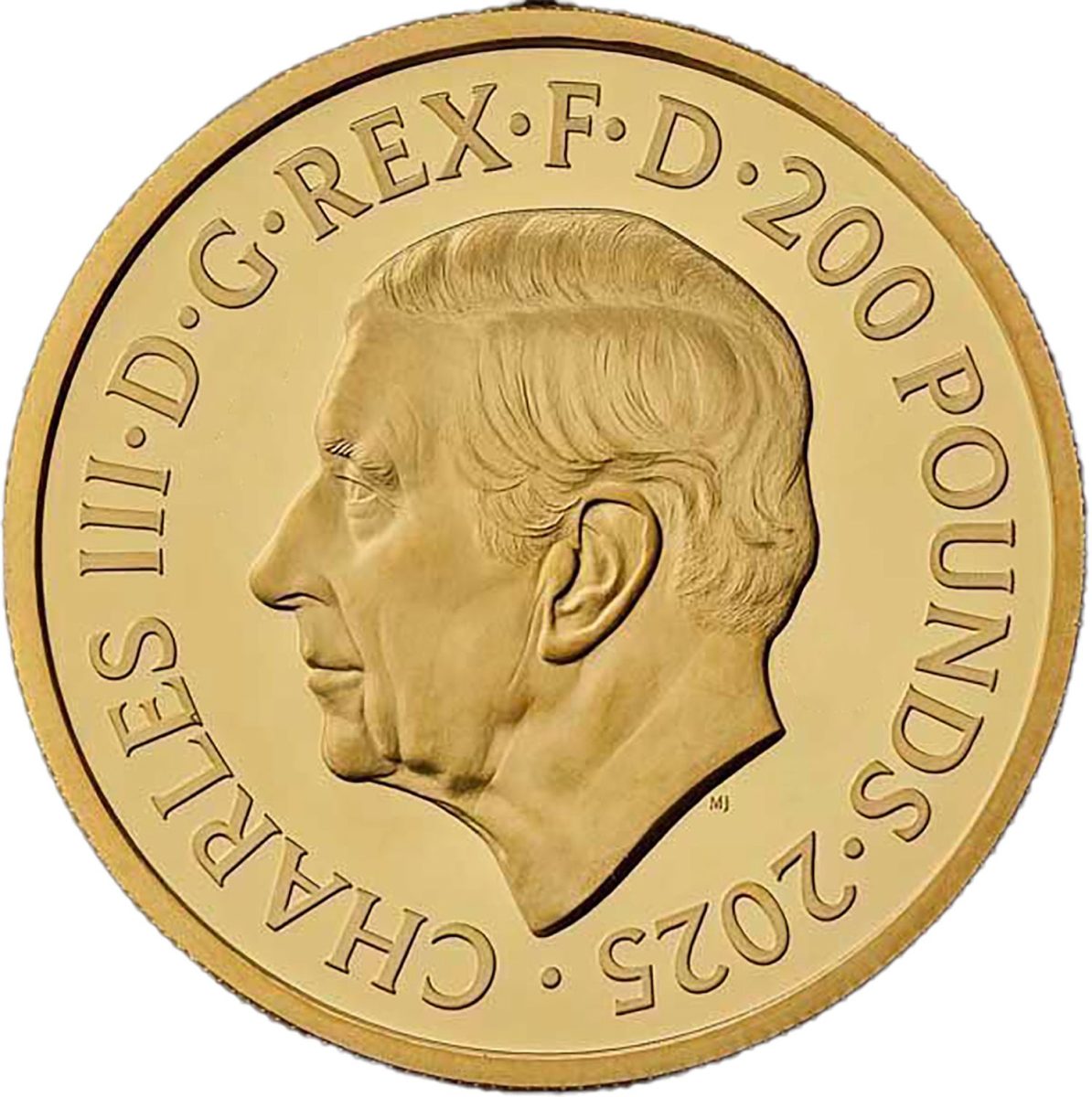 200 Pounds - Charles III Britannia & Liberty; Gold Proof obverse
