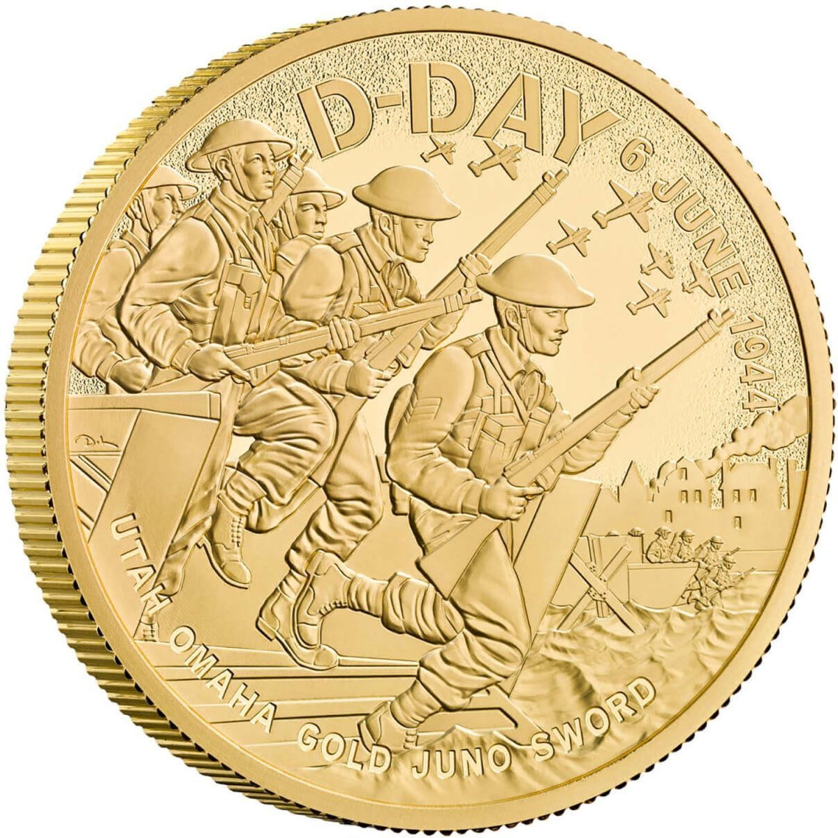 200 Pounds - Charles III D-Day Anniversary; Gold Proof reverse