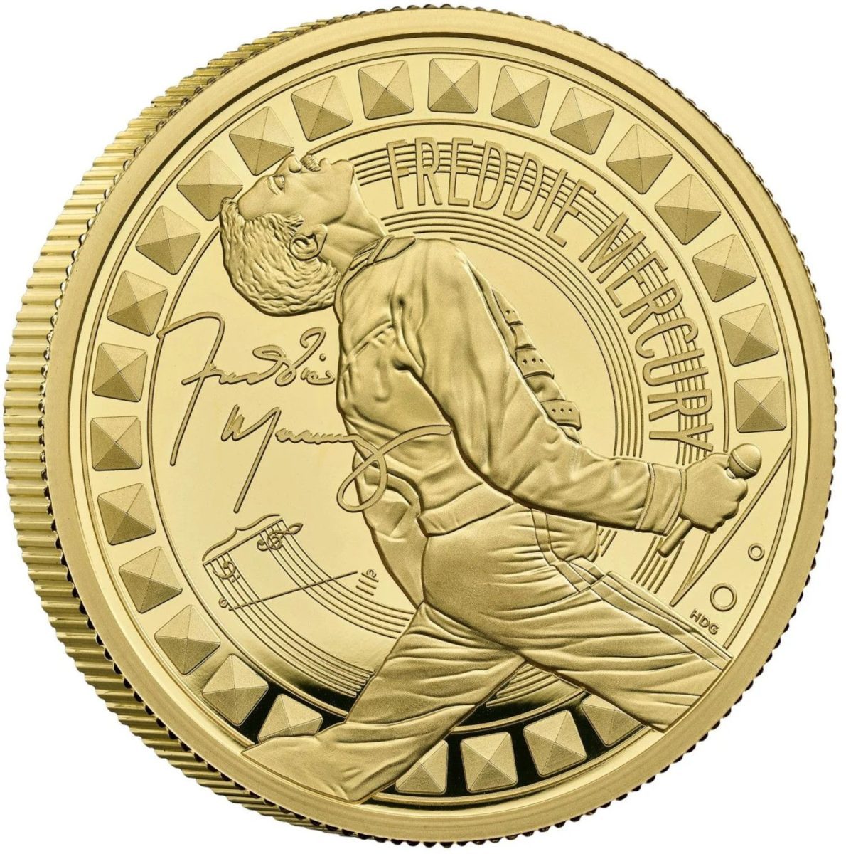 200 Pounds - Charles III Freddie Mercury; Gold Proof reverse