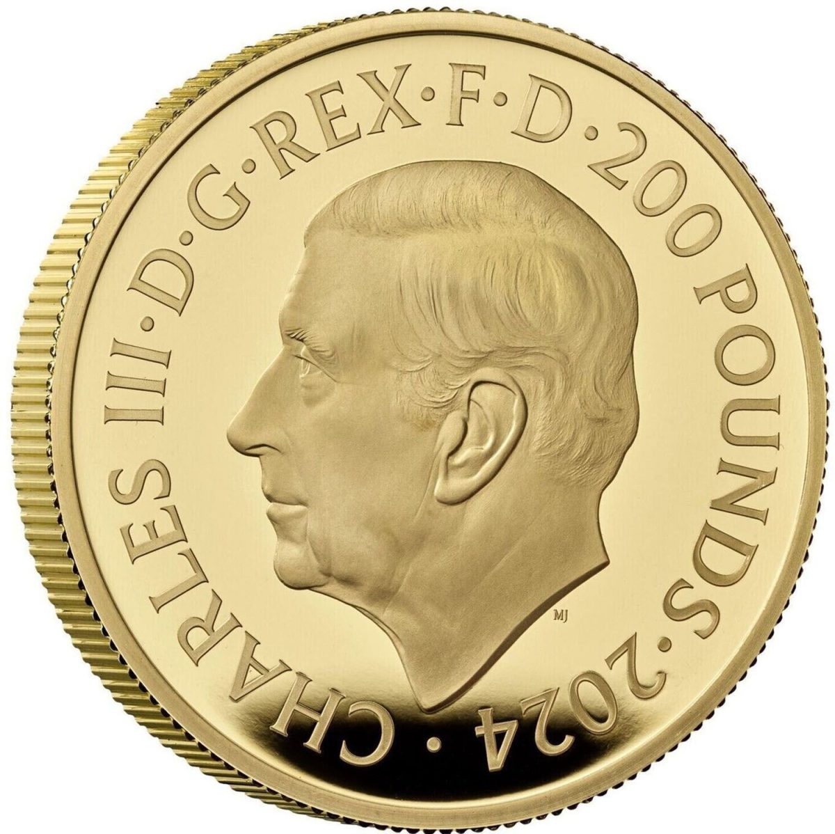 200 Pounds - Charles III George Michael; Gold Proof obverse