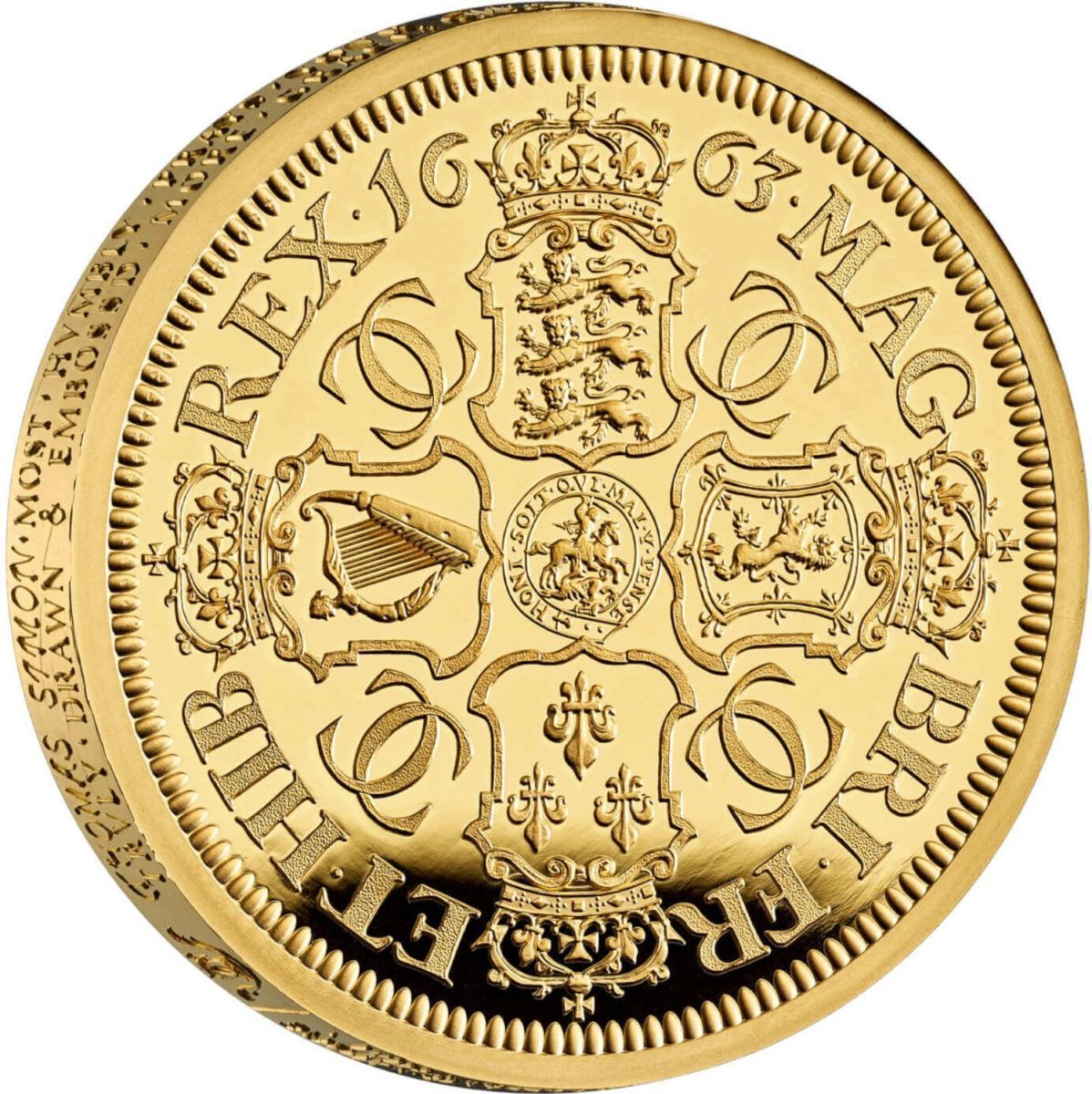 200 Pounds - Charles III Petition Crown, Shields; Gold Proof