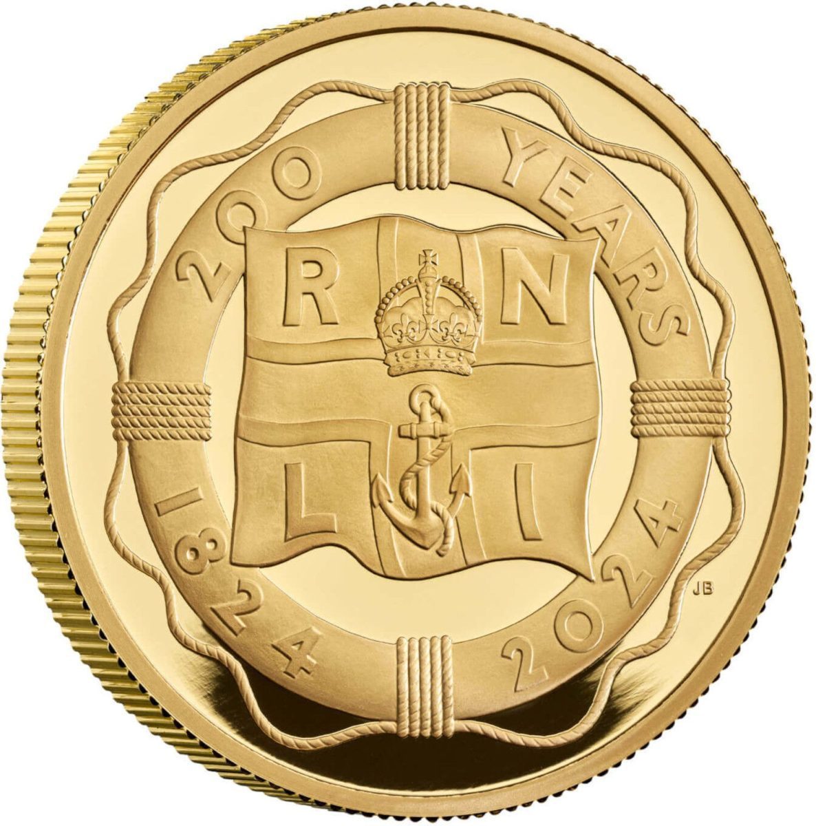 200 Pounds - Charles III RNLI; Gold Proof reverse