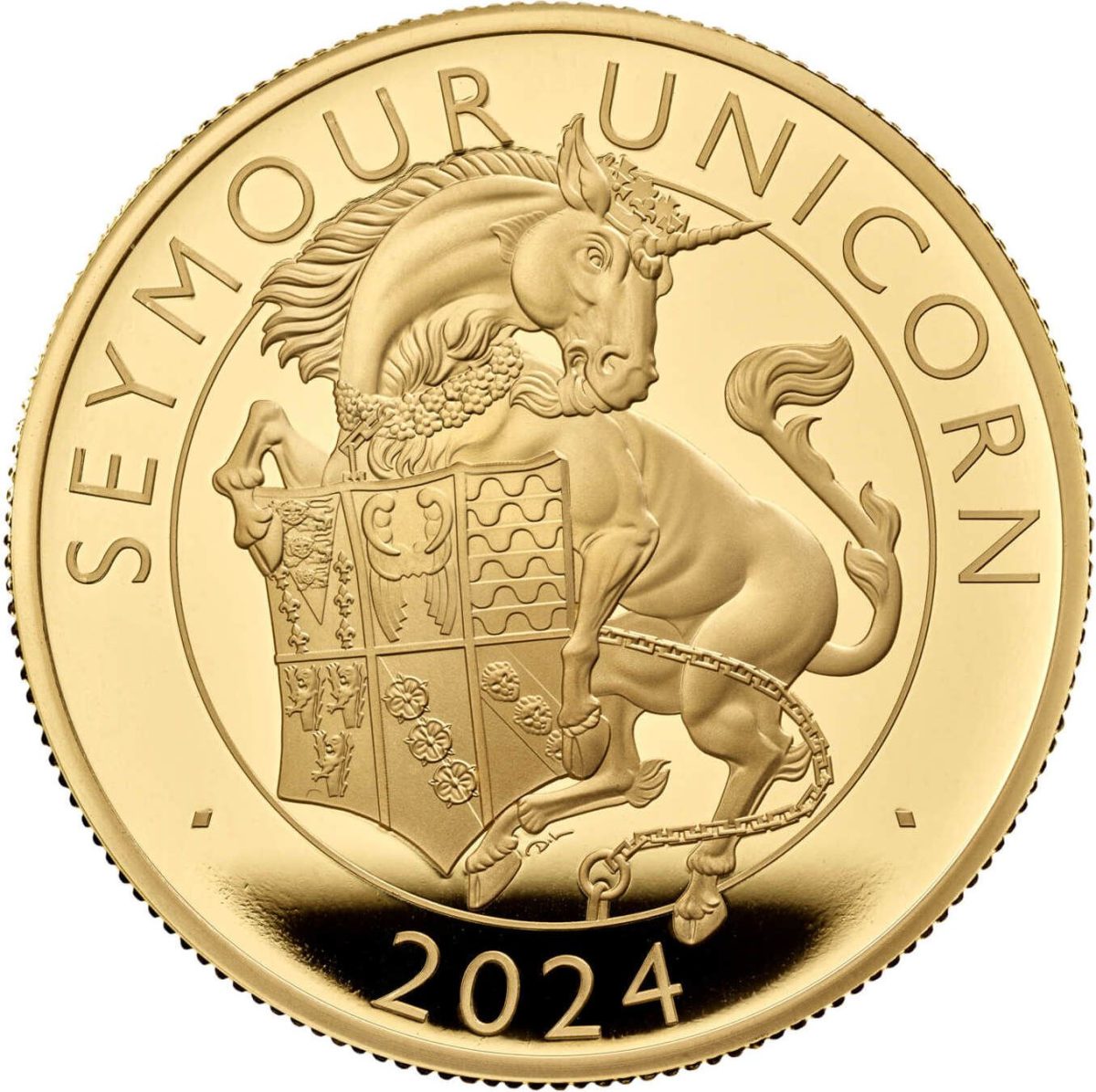 200 Pounds - Charles III Seymour Unicorn; Gold Proof reverse