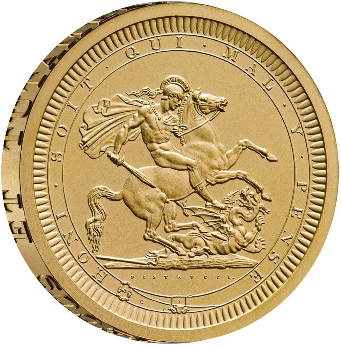 200 Pounds - Charles III St George & The Dragon; Gold Proof reverse