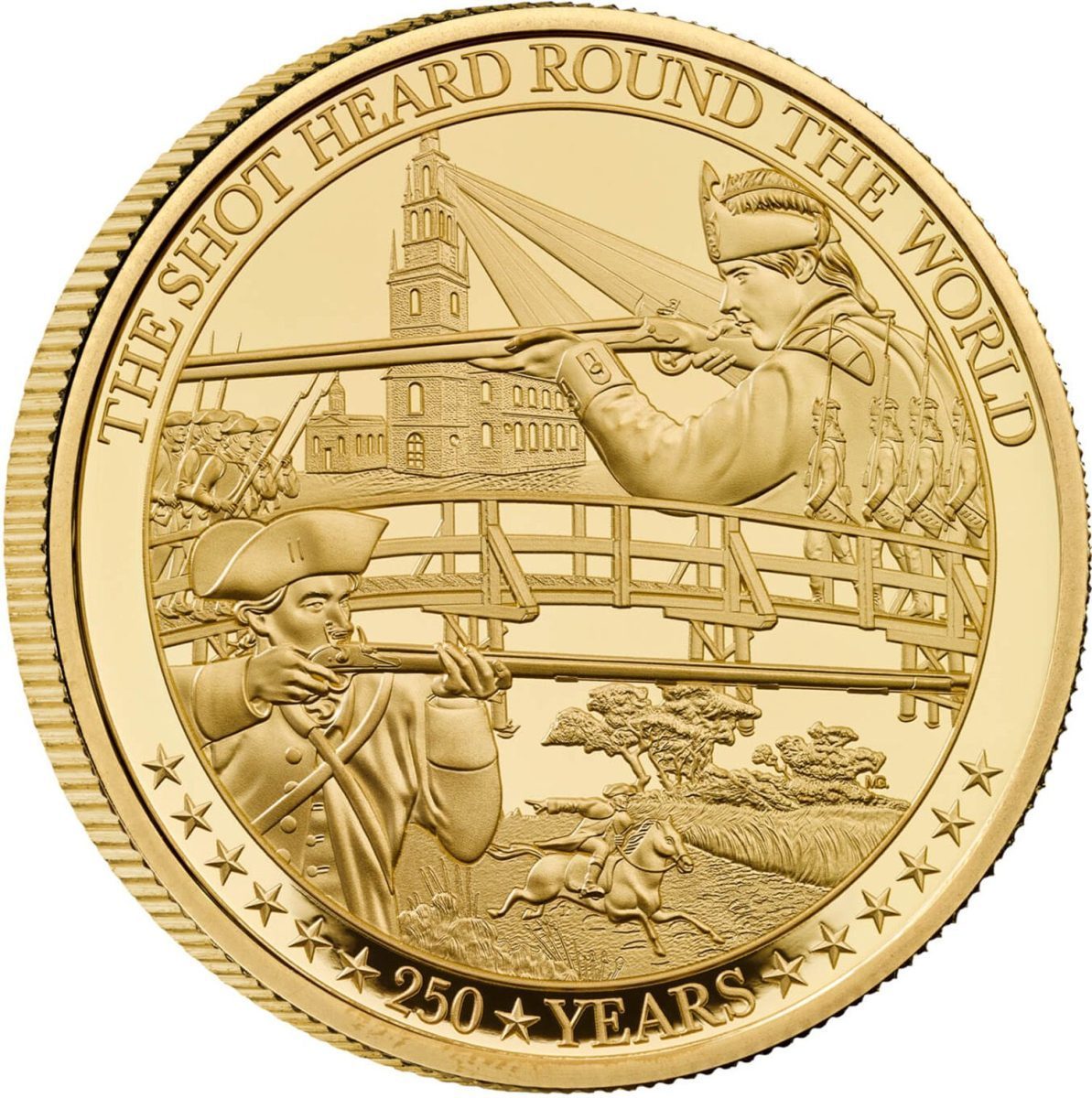 200 Pounds - Charles III The Battles of Lexington & Concord; Gold Proof
