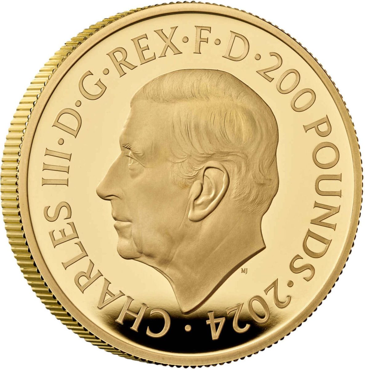 200 Pounds - Charles III Tudor Dragon; Gold Proof obverse