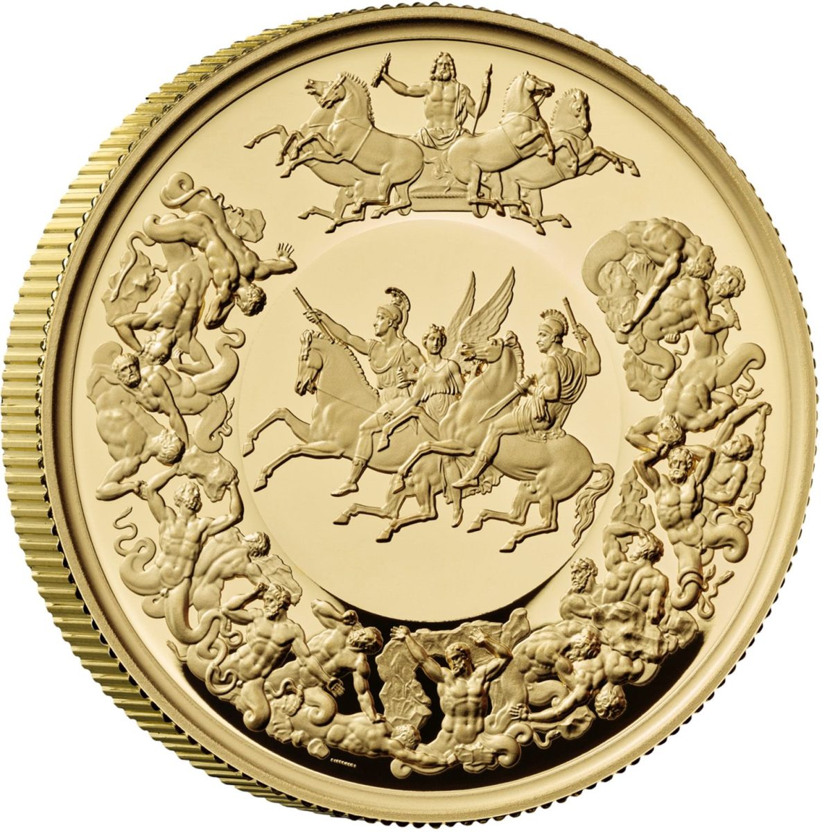 200 Pounds - Charles III Waterloo Medal - Victory; Gold Proof reverse