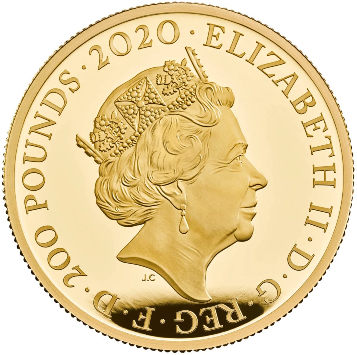 200 Pounds - Elizabeth II David Bowie; Gold Proof obverse