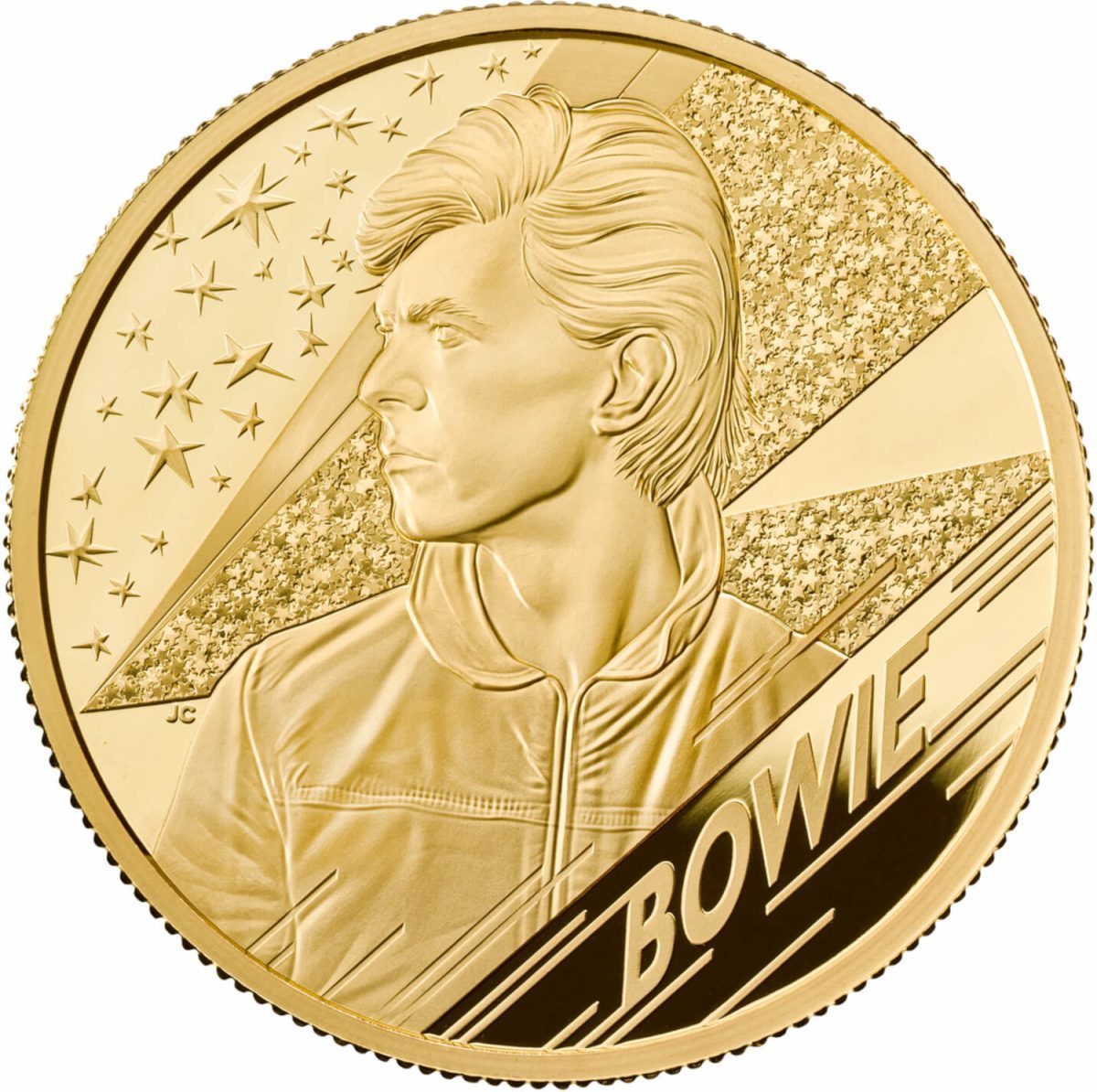 200 Pounds - Elizabeth II David Bowie; Gold Proof reverse