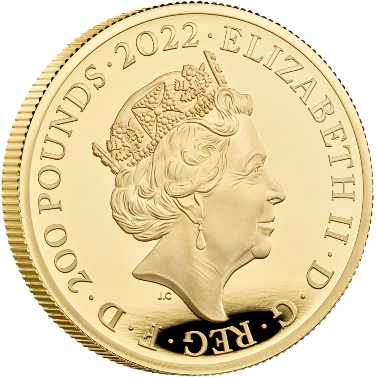 200 Pounds - Elizabeth II Harry Potter; Gold Proof obverse
