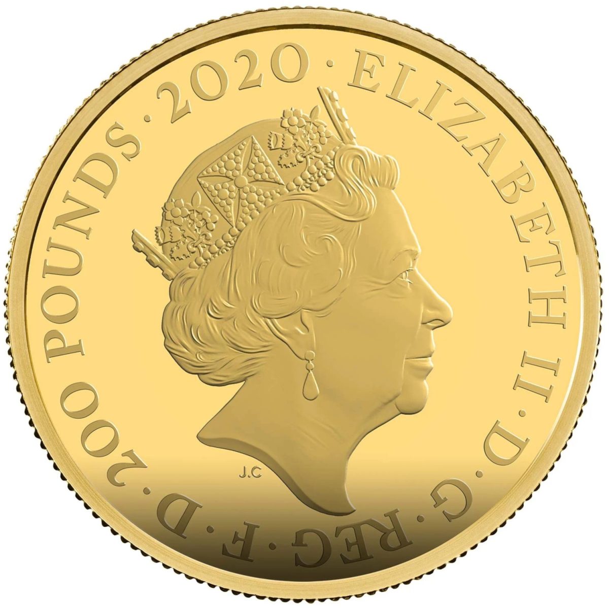 200 Pounds - Elizabeth II James Bond - I; Gold Proof obverse