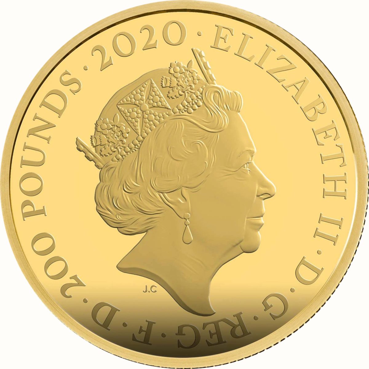 200 Pounds - Elizabeth II James Bond - II; Gold Proof obverse
