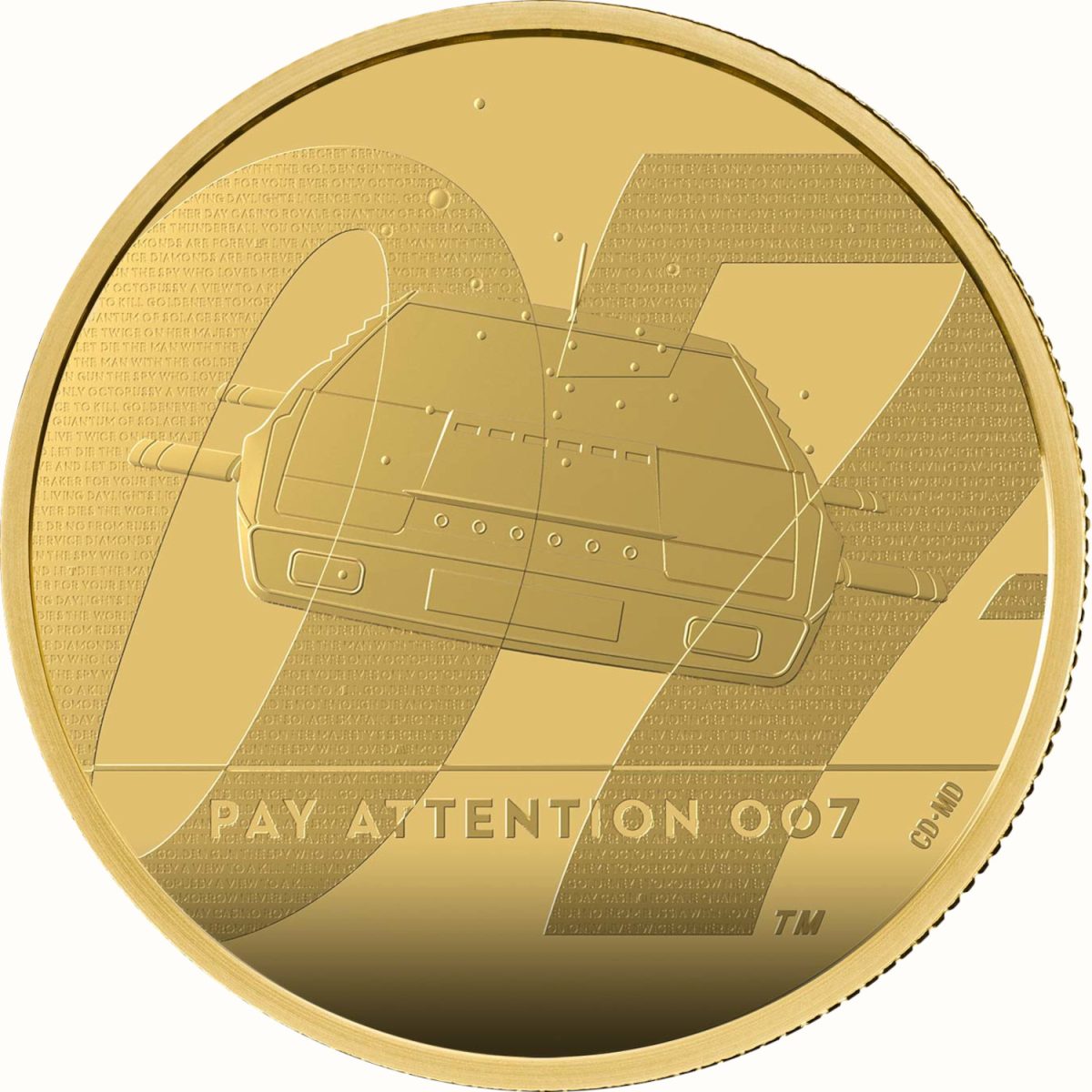 200 Pounds - Elizabeth II James Bond - II; Gold Proof reverse