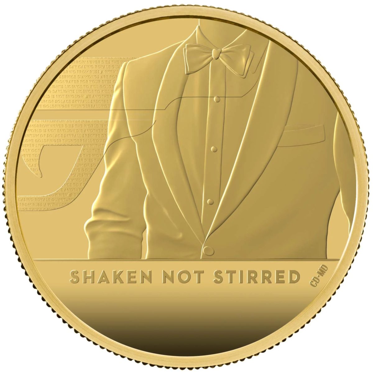 200 Pounds - Elizabeth II James Bond - III; Gold Proof reverse