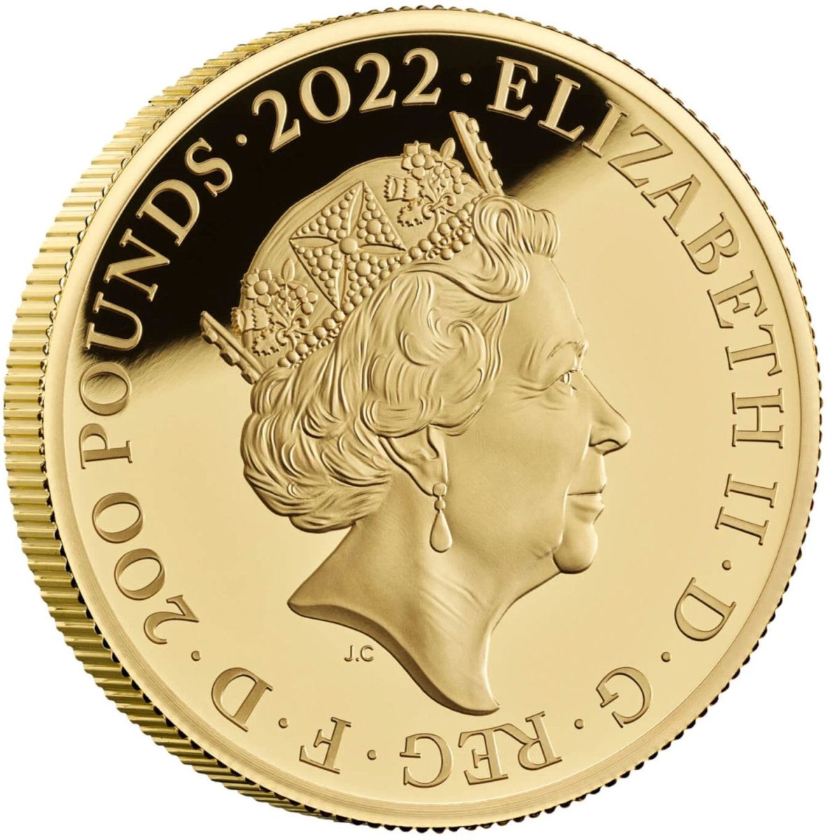 200 Pounds - Elizabeth II London; Gold Proof obverse