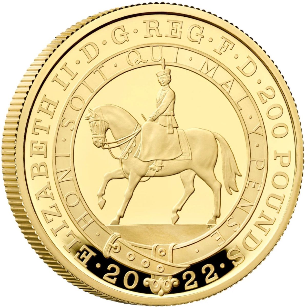 200 Pounds - Elizabeth II Platinum Jubilee; Gold Proof obverse