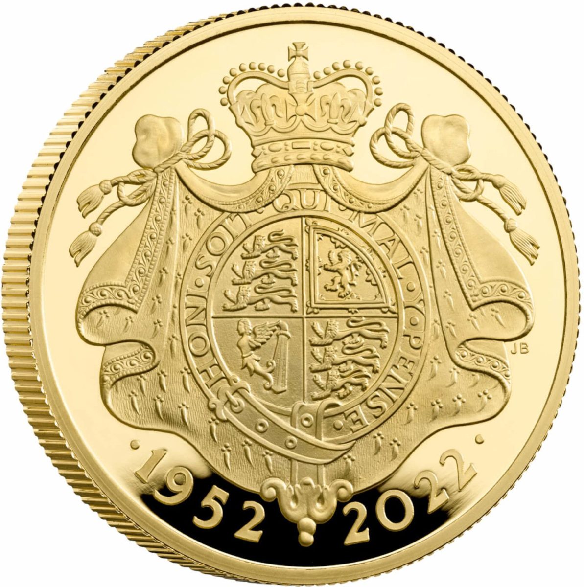 200 Pounds - Elizabeth II Platinum Jubilee; Gold Proof reverse