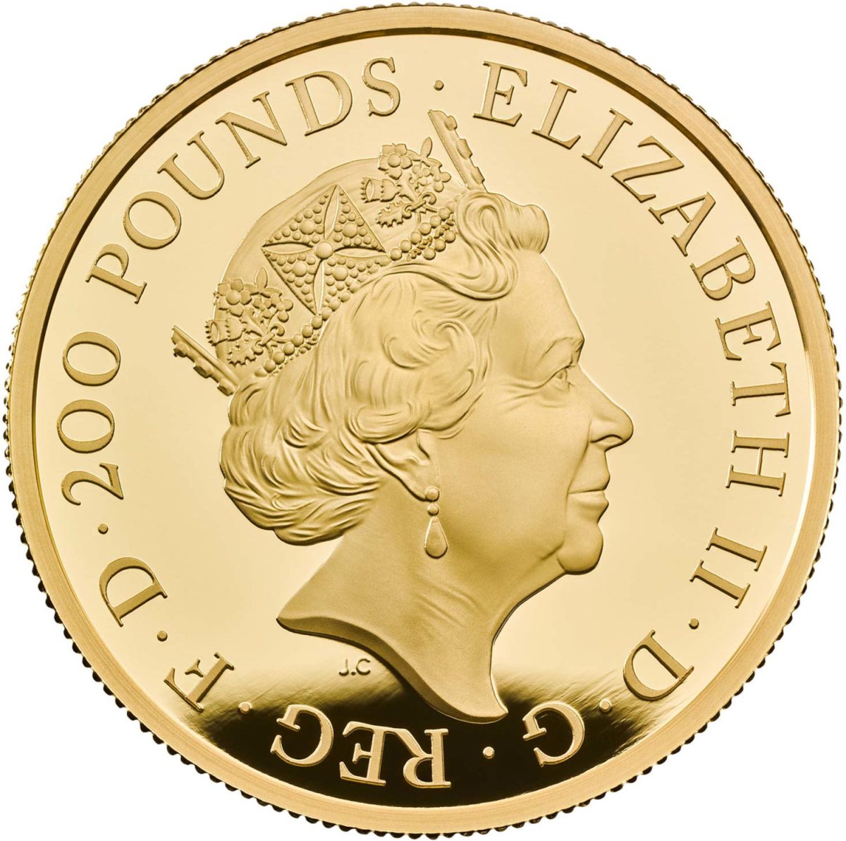 200 Pounds - Elizabeth II The Queen's Beasts Completer; Gold Proof obverse