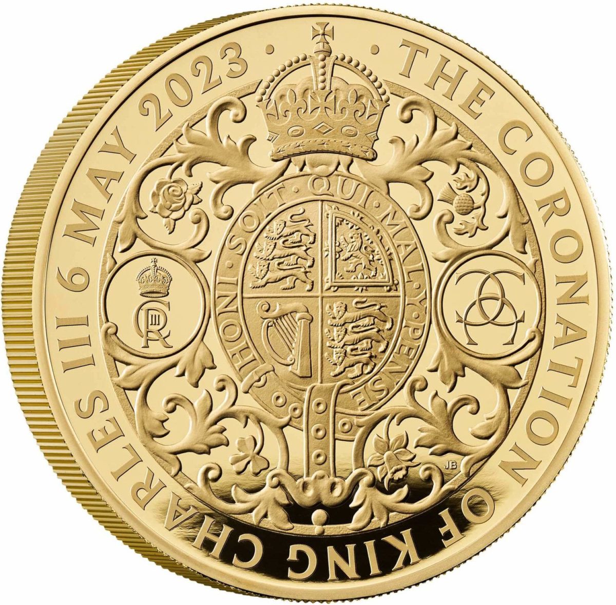 2000 Pounds - Charles III Coronation; Gold Proof reverse