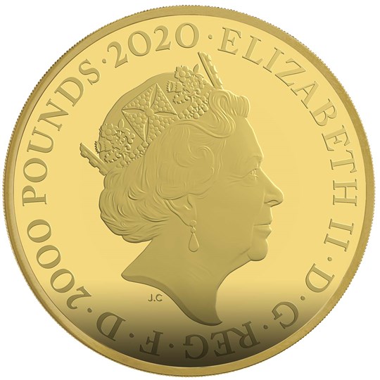 2000 Pounds - Elizabeth II James Bond; Gold Proof obverse