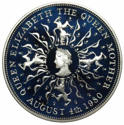 25 New Pence - Elizabeth II Queen Mother; Silver Proof reverse