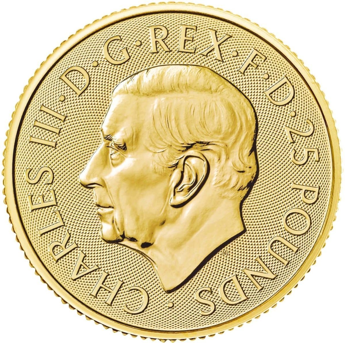 25 Pounds - Charles III Britannia & Liberty; 1/4 oz Fine Gold obverse