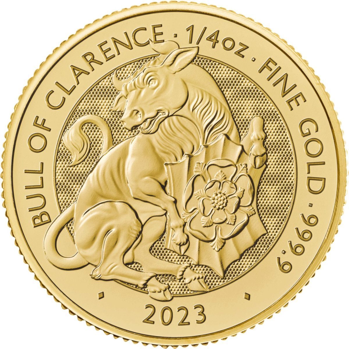 25 Pounds - Charles III Bull of Clarence; 1/4 oz Fine Gold