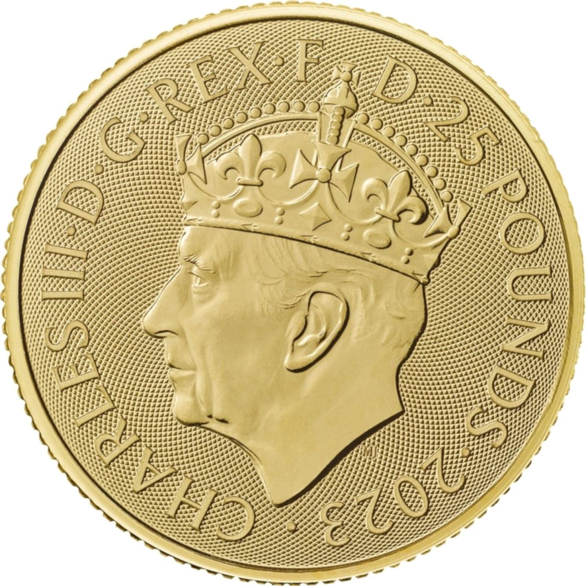 25 Pounds - Charles III Coronation; 1/4 oz Fine Gold obverse