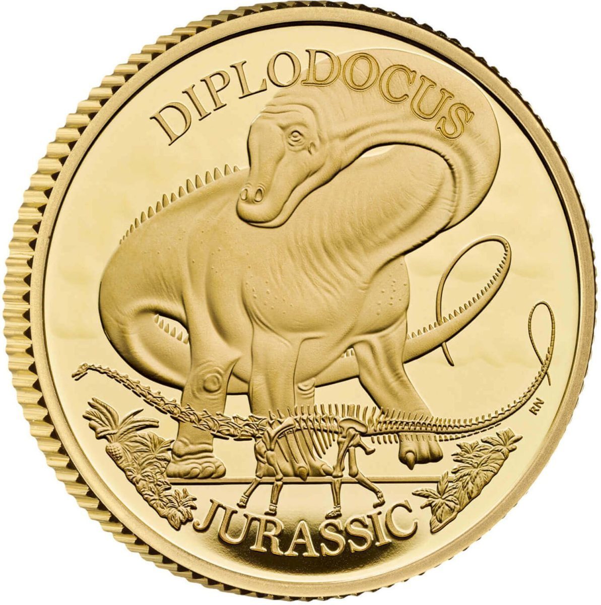 25 Pounds - Charles III Diplodocus; Gold Proof reverse