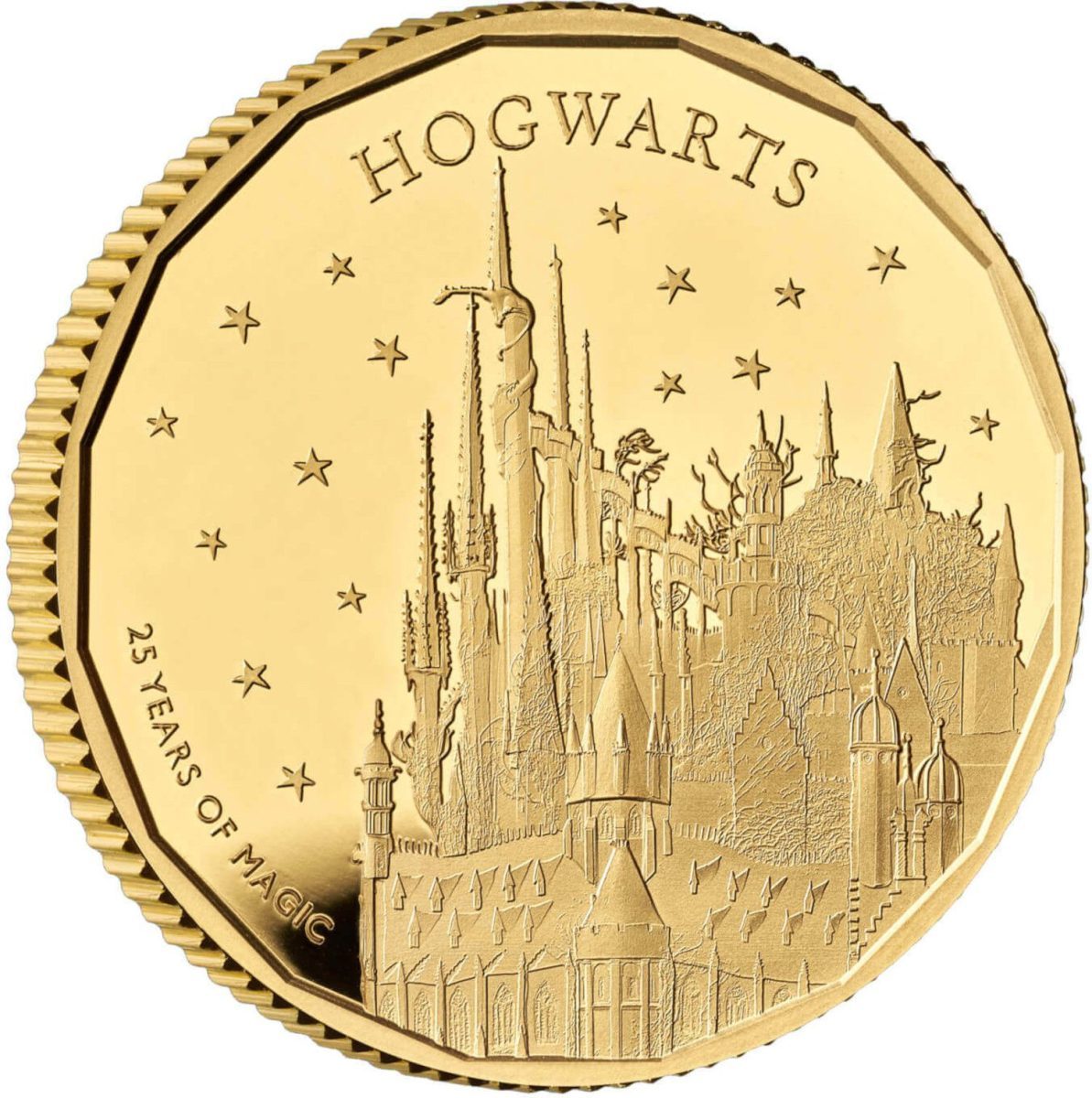 25 Pounds - Charles III Hogwarts Castle; Gold Proof reverse
