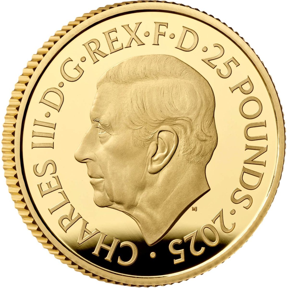 25 Pounds - Charles III John Lennon; Gold Proof obverse