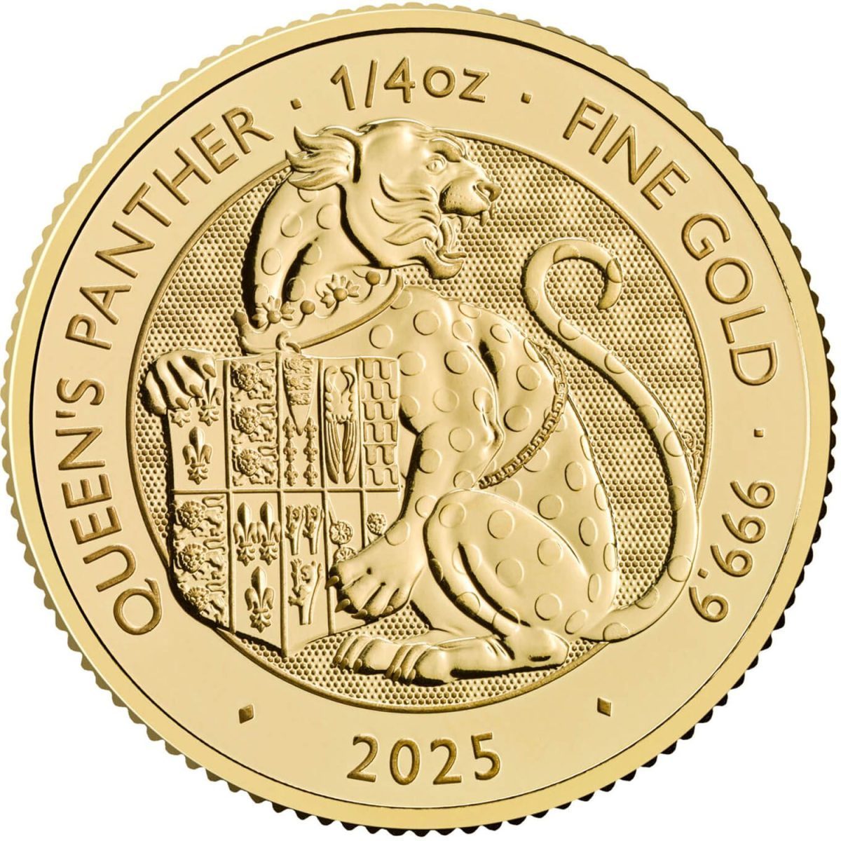 25 Pounds - Charles III Queen's Panther; 1/4 oz Fine Gold