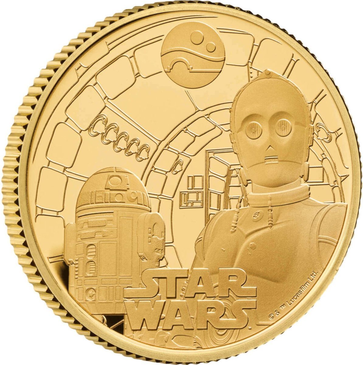25 Pounds - Charles III R2D2 and C3PO; Gold Proof reverse