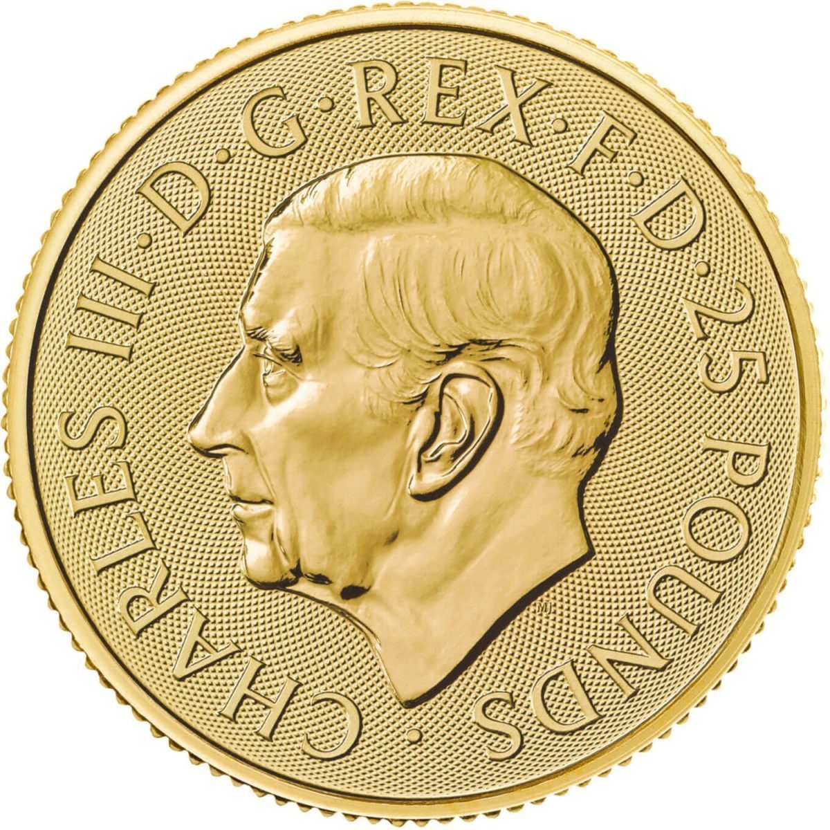 25 Pounds - Charles III Seymour Unicorn; 1/4 oz Fine Gold obverse