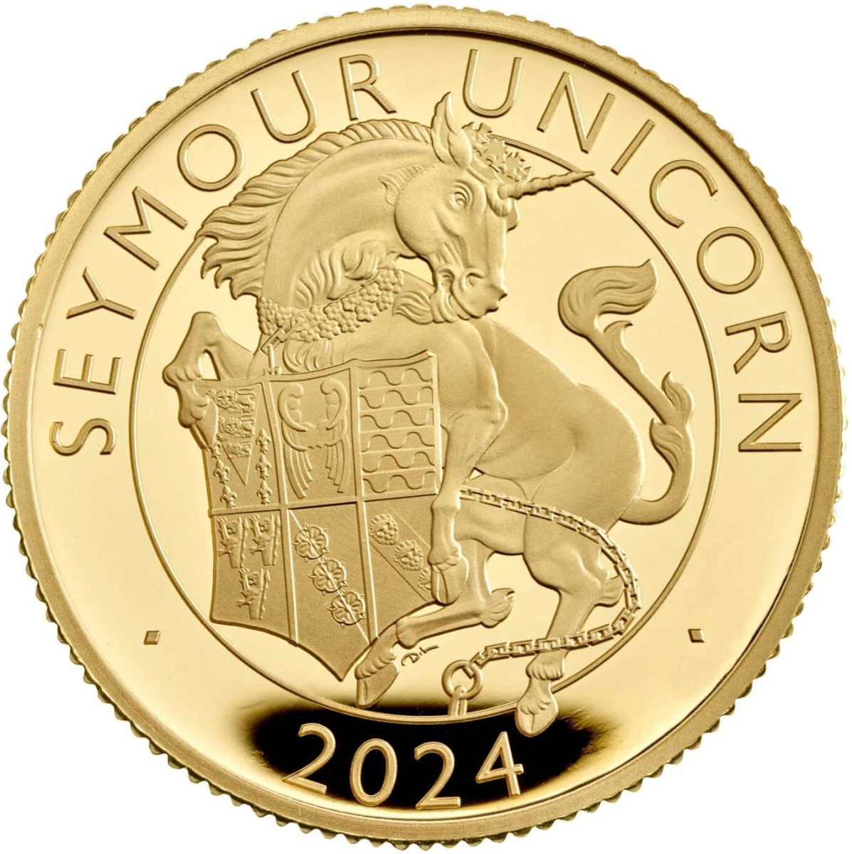 25 Pounds - Charles III Seymour Unicorn; Gold Proof reverse