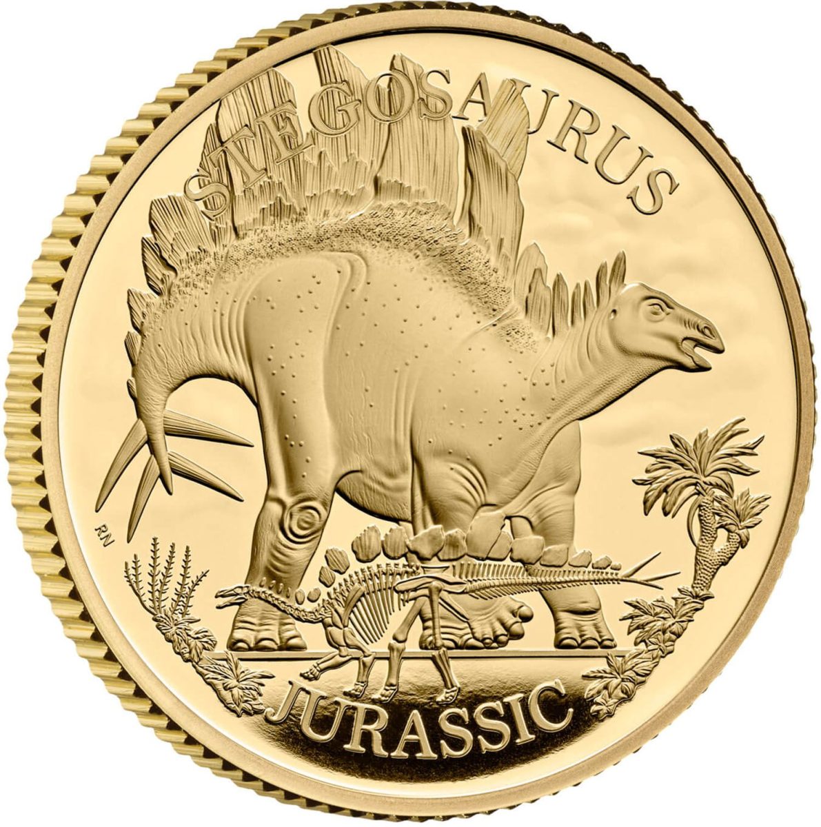 25 Pounds - Charles III Stegosaurus; Gold Proof reverse